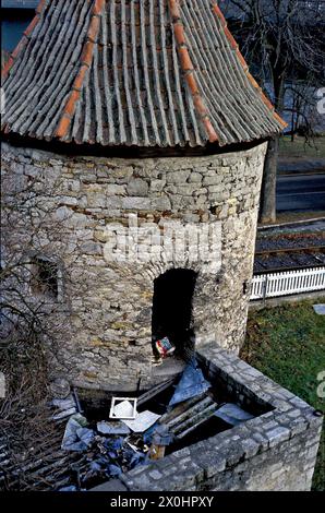 Pro Dixan-Box im Eingang [automatisierte Übersetzung] Stockfoto