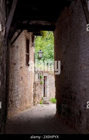 Gasse. Santillana del Mar, Kantabrien, Spanien. Stockfoto