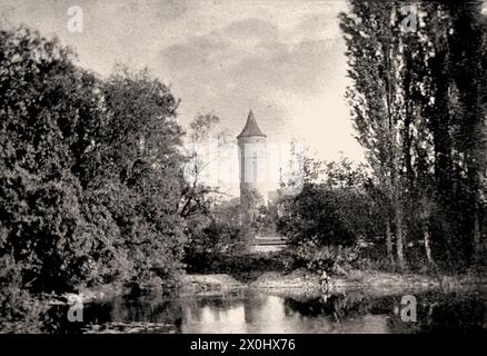 Badende im Main, Centturm [automatisierte Übersetzung] Stockfoto