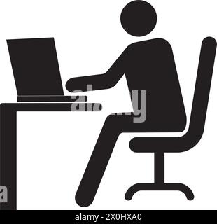 Logo-Vorlage „Arbeit von zu Hause aus“-Design-Illustration Stock Vektor