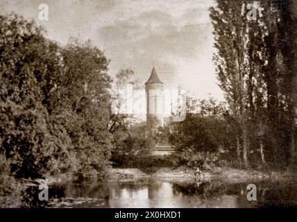 Badende im Ochsensee des Main [automatisierte Übersetzung] Stockfoto