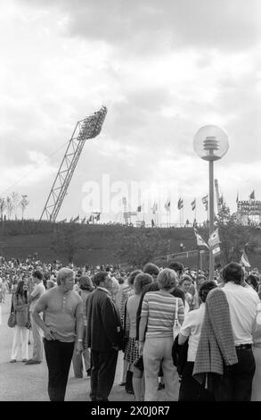 Besucher der Olympiapark während der Olympischen Spiele. [Automatisierte Übersetzung] Stockfoto