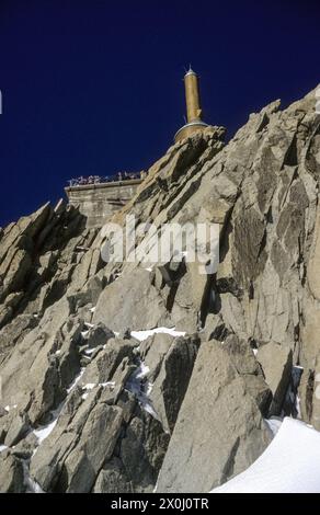 Aussichtsplattform auf der Aiguille du Midi [automatisierte Übersetzung] Stockfoto