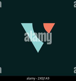 Minimales V-Logo-Design mit Buchstabe Stock Vektor