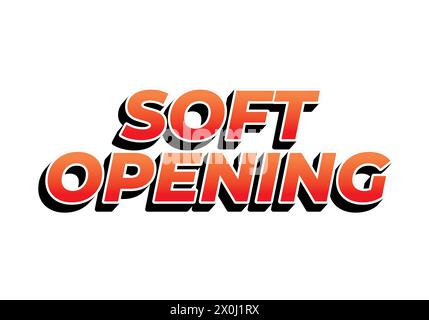 Weiche Öffnung. Texteffekt-Design in 3D-Optik und auffälligen Farben Stock Vektor