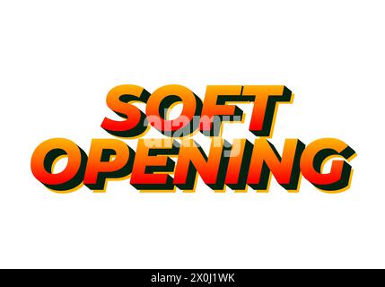 Weiche Öffnung. Texteffekt-Design in 3D-Optik und auffälligen Farben Stock Vektor