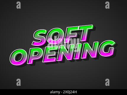 Weiche Öffnung. Texteffekt-Design in 3D-Optik und auffälligen Farben Stock Vektor