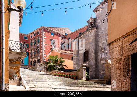 Historisches Zentrum von Labin tagsüber, Istrien, Kroatien Stockfoto