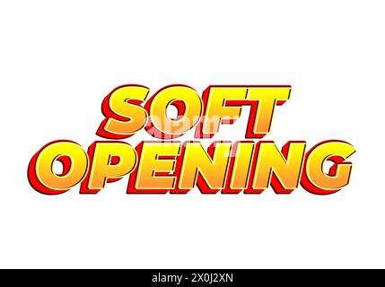 Weiche Öffnung. Texteffekt-Design in 3D-Optik und auffälligen Farben Stock Vektor