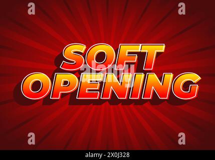 Weiche Öffnung. Texteffekt-Design in 3D-Optik und auffälligen Farben Stock Vektor