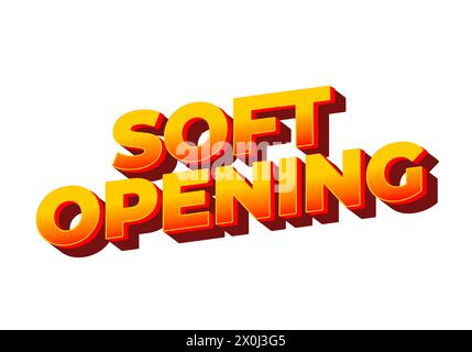 Weiche Öffnung. Texteffekt-Design in 3D-Optik und auffälligen Farben Stock Vektor