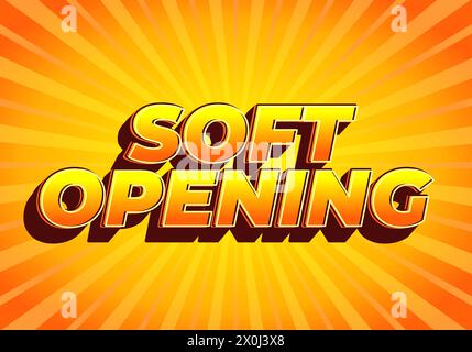 Weiche Öffnung. Texteffekt-Design in 3D-Optik und auffälligen Farben Stock Vektor