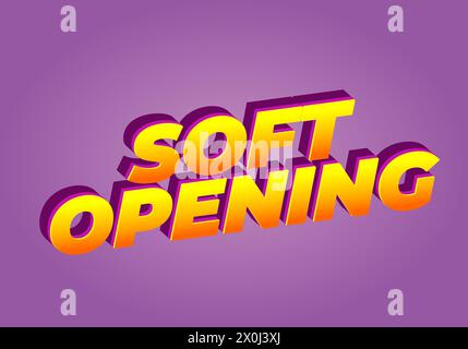 Weiche Öffnung. Texteffekt-Design in 3D-Optik und auffälligen Farben Stock Vektor