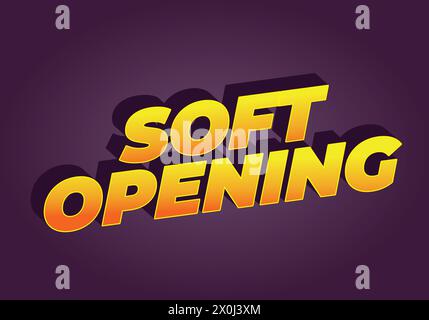 Weiche Öffnung. Texteffekt-Design in 3D-Optik und auffälligen Farben Stock Vektor