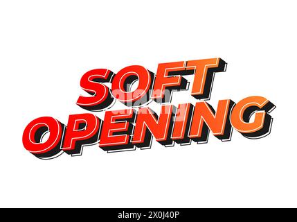 Weiche Öffnung. Texteffekt-Design in 3D-Optik und auffälligen Farben Stock Vektor