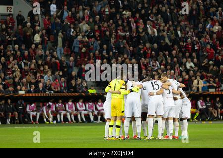 Leverkusen, Deutschland. April 2024. , UEFA Europa League, Viertelfinale, erstes Leg, Bayer 04 Leverkusen gegen West Ham United, Leverkusen, Deutschland. April 2024. Quelle: Jürgen Schwarz/Alamy Live News Stockfoto