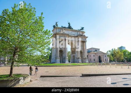 Friedensbogen im sempione Park, Mailand, lombardei, Italien Stockfoto