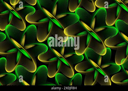 Afrikanischer Wachsdruck Stoff, ethnische Blumen handgefertigte Ornament für Ihr Design, farbenfrohe florale Stammesmotive geometrische Formelemente. Schwarzer Hintergrund Stock Vektor