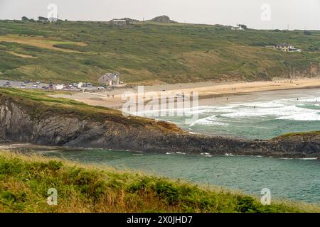 Der Strand an der Whitesands Bay in der Nähe von St. Davids, Wales, Großbritannien, Europa Stockfoto