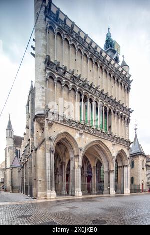 Notre Dame, Kathedrale, Hausfassade, Architektur, Stadtspaziergang, Dijon, Departements Cote-d'Or, Frankreich, Europa, Stockfoto