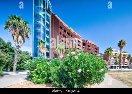 Place de Phocee, moderne städtische Architektur, Nachbarschaft, Blick auf das Haus, Fassade, Architecture, Montpellier, Herault, Frankreich, Stockfoto