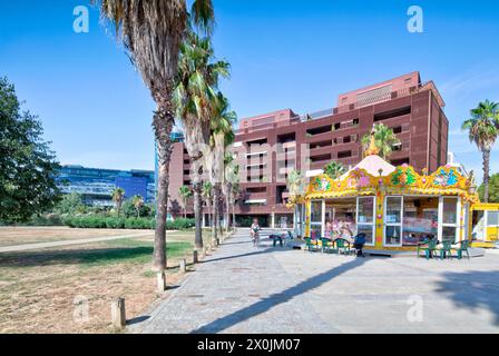 Place de Phocee, moderne städtische Architektur, Nachbarschaft, Blick auf das Haus, Fassade, Architecture, Montpellier, Herault, Frankreich, Stockfoto