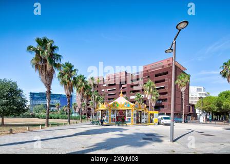 Place de Phocee, moderne städtische Architektur, Nachbarschaft, Blick auf das Haus, Fassade, Architecture, Montpellier, Herault, Frankreich, Stockfoto