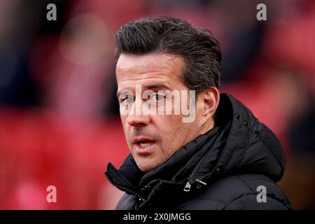 Aktenfoto vom 02.04.2024 von Fulham Manager Marco Silva. Fulham hatte im Dezember Aufstände gegen West Ham, aber Boss Marco Silva besteht darauf, dass das Ergebnis beim Rückspiel im London Stadium dieses Wochenende bedeutungslos sein wird. Ausgabedatum: Freitag, 12. April 2024. Stockfoto