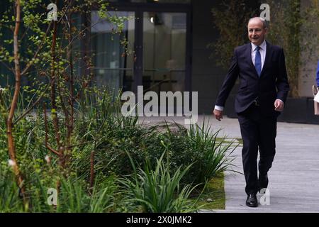 Tanaiste Micheal Martin vor dem Fianna Fail Ard Fheis im Dublin Royal Convention Centre. Bilddatum: Freitag, 12. April 2024. Stockfoto