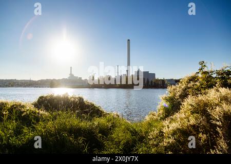 Flensburg, Sonnenuntergang Spaziergang um den Hafen Stockfoto