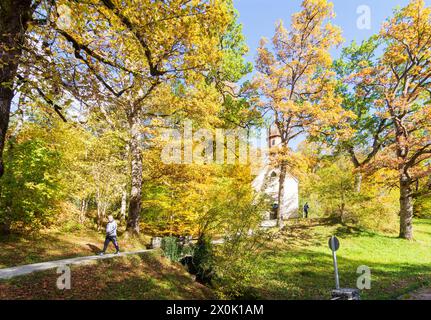 Ettal, Kapelle St. Anna im Schloss Linderhof, Herbstfarben, Garmisch-Partenkirchen, Oberbayern, Bayern, Deutschland Stockfoto