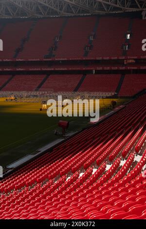 Bilbao, Biskaya, Spanien - 12. April 2024 - Innenraum von San Mamés, Stadion Athletic Club de Bilbao Stockfoto
