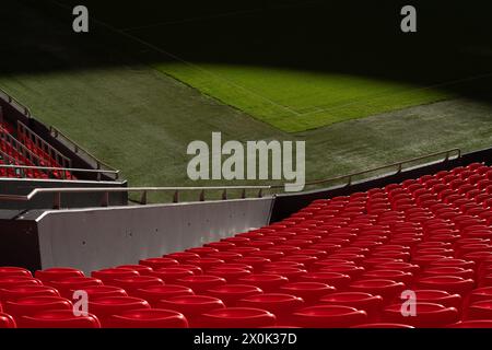 Bilbao, Biskaya, Spanien - 12. April 2024 - Innenraum von San Mamés, Stadion Athletic Club de Bilbao Stockfoto