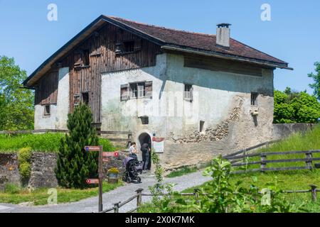 Maienfeld, Heididörfli (Heididorf) im Weiler Rofels, Haus Heidihaus in Bündner Herrschaft, Graubünden, Schweiz Stockfoto