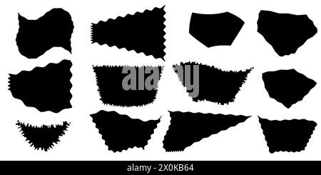 Gezackte Form, Dreieck in schwarzem Farbvektor Stock Vektor