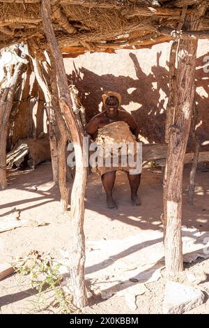 Das lebende Museum der Damara, Twyfelfontein, Namibia Stockfoto