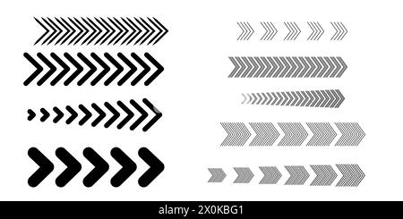 Legen Sie für Linienzeichen Richtung, Pfeile fest. Vektorabbildung Stock Vektor