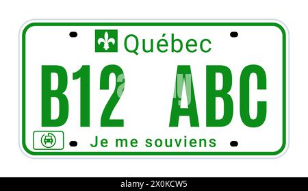 Quebec Nummernschild Registrierung kanada. New quebec Lizenz Metall-Code Stock Vektor