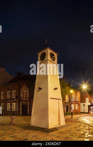 England, West Sussex, Littlehampton, Old High Street Clock Tower Stockfoto