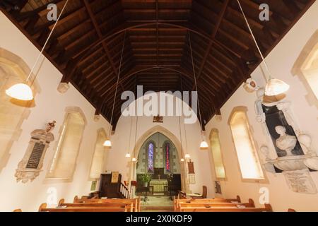 England, Hampshire, Hinton Hampner, All Saints Church, Innenansicht Stockfoto