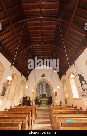 England, Hampshire, Hinton Hampner, All Saints Church, Innenansicht Stockfoto