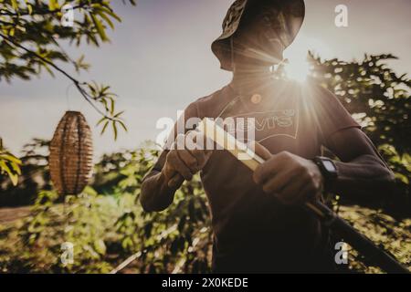 Familienurlaub von 6 Monaten in Westafrika, Kap Verde, Santiago Island in Tarrafal Stockfoto