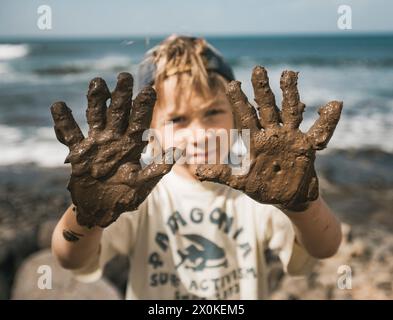 Familienurlaub von 6 Monaten in Westafrika, Kap Verde, Santiago Island in Tarrafal Stockfoto