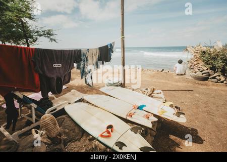 Familienurlaub von 6 Monaten in Westafrika, Kap Verde, Santiago Island in Tarrafal Stockfoto