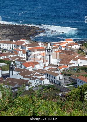 Azoren, Graciosa, Portugal, Santa Cruz de Graciosa, Blick von der Eremitage von Nossa Senhora da Ajuda, Atlantischer Archipel, Küstengemeinde Stockfoto