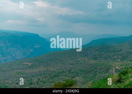 Landschaft des chicamocha Canyon im Departement santander kolumbien in der Regenzeit Stockfoto