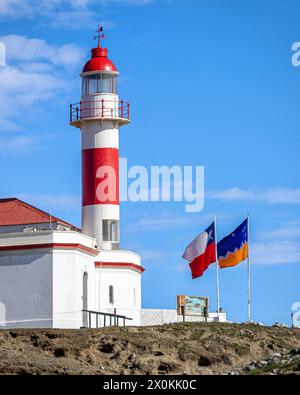 Leuchtturm. Isla Magdalena, Magallanes y la Antarktica Chilena, Chile. Stockfoto