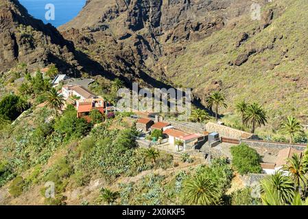 Blick auf das berühmte Dorf Masca in Teno Bergsteigern auf Teneriffa. Kanarische Inseln, Spanien Stockfoto