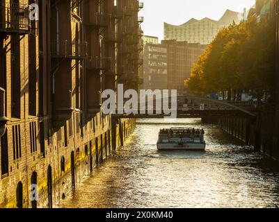 Holländischbrookflotte in der Hamburger Speicherstadt. Stockfoto