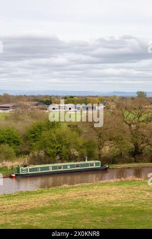 Canal Narrowboats bei Hurleston Cheshire am Shropshire union Kanal nahe der Kreuzung mit dem Llangollen Kanal Stockfoto